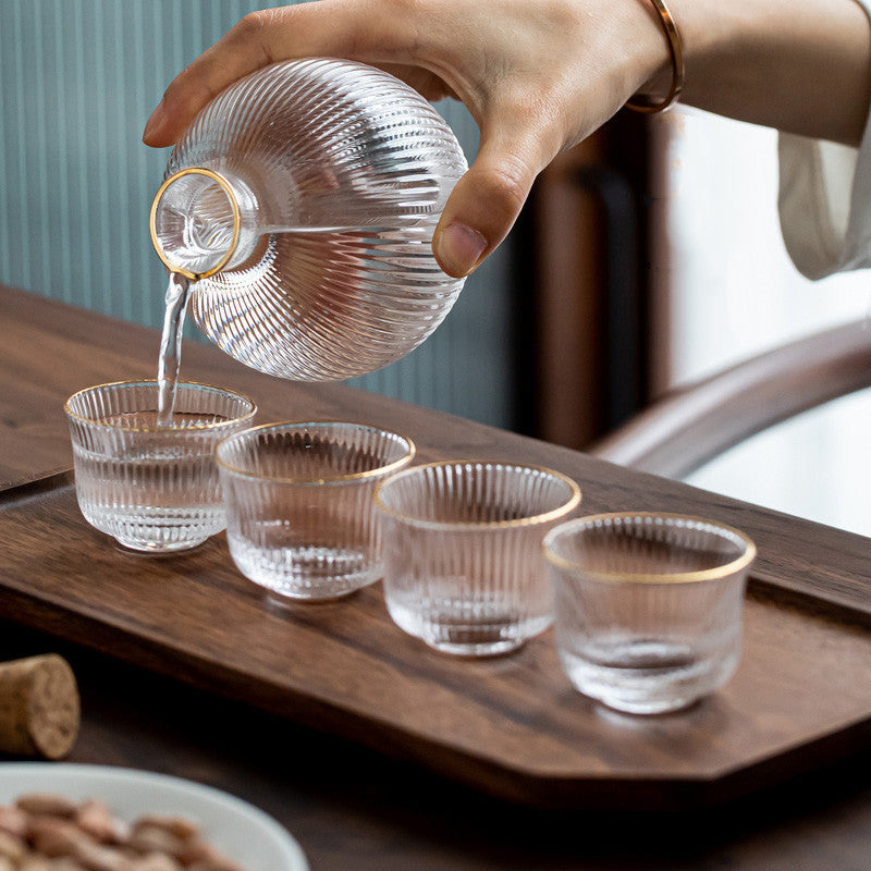 Elevate Your Sake Experience with the Creative Glass Vertical Grain Sake Wine Set